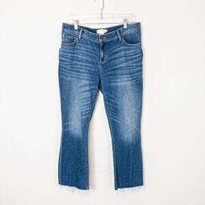 HATCH Maternity Boyfriend Jeans Crop Raw Hem in blue size 30